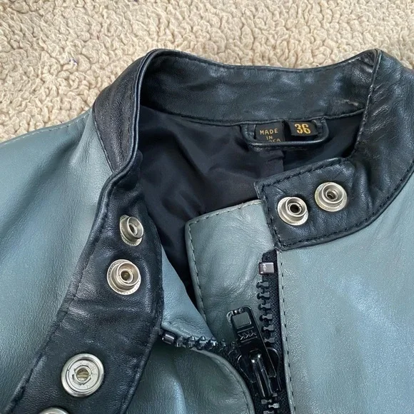 Vintage AMF HARLEY-DAVIDSON 70 Unisex LEATHER 2 tone color Moto BIKER JACKET, 36